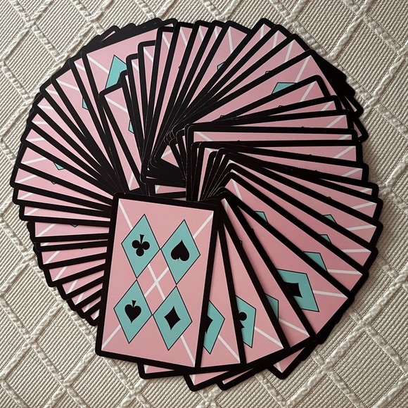 Tiffany & Co. deck playing cards argyle pink Tiffany blue white black - Picture 3 of 11